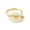 Natural Shiva Eye Shell Finger Rings RJEW-TA00166-3