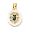 Brass Micro Pave Cubic Zirconia Pendents KK-M303-02G-05-1