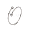 304 Stainless Steel Round Wrap Open Cuff Rings for Women Men RJEW-Z071-01P-1