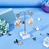 30Pcs 5 Colors Heart Shape with Textured PVD Vacuum Plating 304 Stainless Steel Stud Earring Findings EJEW-UN0001-62-3