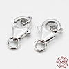 Anti-Tarnish Rhodium Plated 925 Sterling Silver Lobster Claw Clasps STER-O015-D-04-2