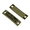 Tibetan Style Alloy Rectangle with Believe Links connectors TIBE-S247-AB-FF-1