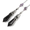 Natural Amethyst Cone Dowsing Pendulum Big Pointed Pendants AJEW-Z041-01J-AS-1