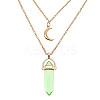 Dyed Natural Jasper Cone Pendant Double Layer Necklace LS-UX9990-14-1