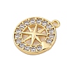 Brass Micro Pave Cubic Zirconia Pendants KK-P289-05G-2