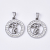 201 Stainless Steel Kitten Pendants STAS-N089-43P-1