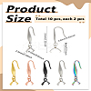 10Pcs 5 Colors 316 Stainless Steel Earring Hooks STAS-LP0004-01-2