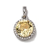 925 Sterling Silver Pave Yellow Cubic Zirconia Pendants STER-F063-01C-02-1