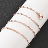 Brass Dapped Chains Necklaces for Women NJEW-D302-23RG-1