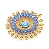 304 Stainless Steel and Resin Flower Pendants STAS-R170-03G-01-2
