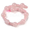 Natural Rose Quartz 3-Hole Guru Beads Strands G-H064-E01-01-3