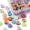 120Pcs 4 Style Smiling Face Beads for DIY Jewelry Making Finding Kits DIY-YW0005-10-4