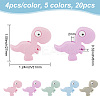 20Pcs 5 Colors Dinosaur Food Grade Eco-Friendly Silicone Beads SIL-DR0001-02-2