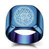 The Seven-Pointed Star Pattern 304 Stainless Steel Finger Rings FS-WGB7142-04-1