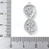 Rack Plating Brass Clear Cubic Zirconia Infinity Connector Charms KK-A234-036P-02-3