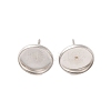 Tarnish Resistant 304 Stainless Steel Flat Round Stud Earring Settings X-STAS-I017-01-2