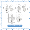 6Pcs 3 Styles 925 Sterling Silver Heart Charms with Jump Rings STER-PH0002-29-2