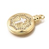 Brass Micro Pave Cubic Zirconia Shell Pendants KK-D328-17G-2