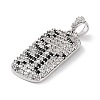 Rack Plating Brass Micro Pave Cubic Zirconia Pendants KK-P247-06P-2