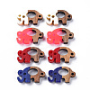Opaque Resin & Walnut Wood Links Connectors RESI-T035-51-1