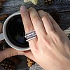 925 Sterling Silver Multi Layered Rectangle Open Cuff Ring JR916A-7