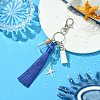 Glass & Nylon Tassels Pendant Decoration HJEW-JM03107-02-4