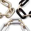 Spray Painted CCB Plastic & Aluminum Paperclip Chain Bracelets Sets BJEW-JB05432-3