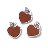 Natural Mixed Stone Heart Charms G-G977-05P-2