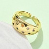 Brass Micro Pave Cubic Zirconia Adjustable Cuff Rings RJEW-V009-08G-3