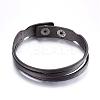 Leather Cord Snap Bracelets BJEW-P099-10B-2
