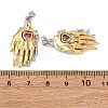 Brass Pave Cubic Zirconia Pendants LS-KK-G543-02G-01-3