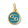 Real 18K Gold Plated Brass Enamel Charms KK-L216-001G-B05-1
