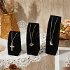 3Pcs 3 Sizes Vertical Wooden Covered with Velvet Necklace Display Stands NDIS-WH20001-03B-7