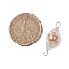 Copper Wire Wrapped Shell Pearl Connector Charms PALLOY-JF03114-01-2
