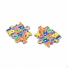Rack Plating Alloy Enamel Pendants FIND-G054-19P-2