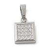 Ion Plating(IP) 304 Stainless Steel Micro Pave Cubic Zirconia Pendants STAS-Z107-02P-06-1