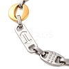201 Stainless Steel Arrow Oval Link Chain Bracelets BJEW-B078-119GP-2