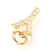 Brass Micro Pave Cubic Zirconia Charms ZIRC-O037-09G-3