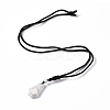 Natural Howlite Hexagon Pendant Necklace with Nylon Cord NJEW-G094-A09-5