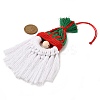 Christmas Handmade Woven Macrame Cotton Thread Santa Claus Pendant Decorations HJEW-JM02455-04-3