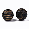 Painted Natural Wood Beads X-WOOD-T021-54B-01-2