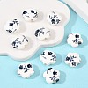 Floral Printed Porcelain Beads PORC-Q166-1-5