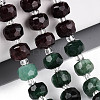 Natural Fuchsite & Garnet & White Moonstone Beads Strands G-T144-20B-01-1