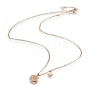 Brass Micro Pave Clear Cubic Zirconia Double Letter Pendant Necklaces NJEW-Z010-23-4