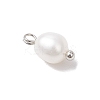 Natural Cultured Freshwater Pearl Rice Charms PALLOY-JF04187-01-4