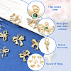 14Pcs 7 Styles Brass Micro Pave Cubic Zirconia Pendants KK-BBC0020-29-3