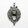 Retro Men's 304 Stainless Steel Steel Big Wolf Head Pendants STAS-O044-52B-1