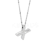 1pc Brass Chain with Alloy Letter Pendants Necklaces NJEW-LP0001-41X-P-1