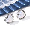 304 Stainless Steel Shell Heart Stud Earrings for Women EJEW-Z095-02P-2