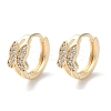 Brass Micro Pave Clear Cubic Zirconia Hoop Earrings EJEW-C121-06G-1